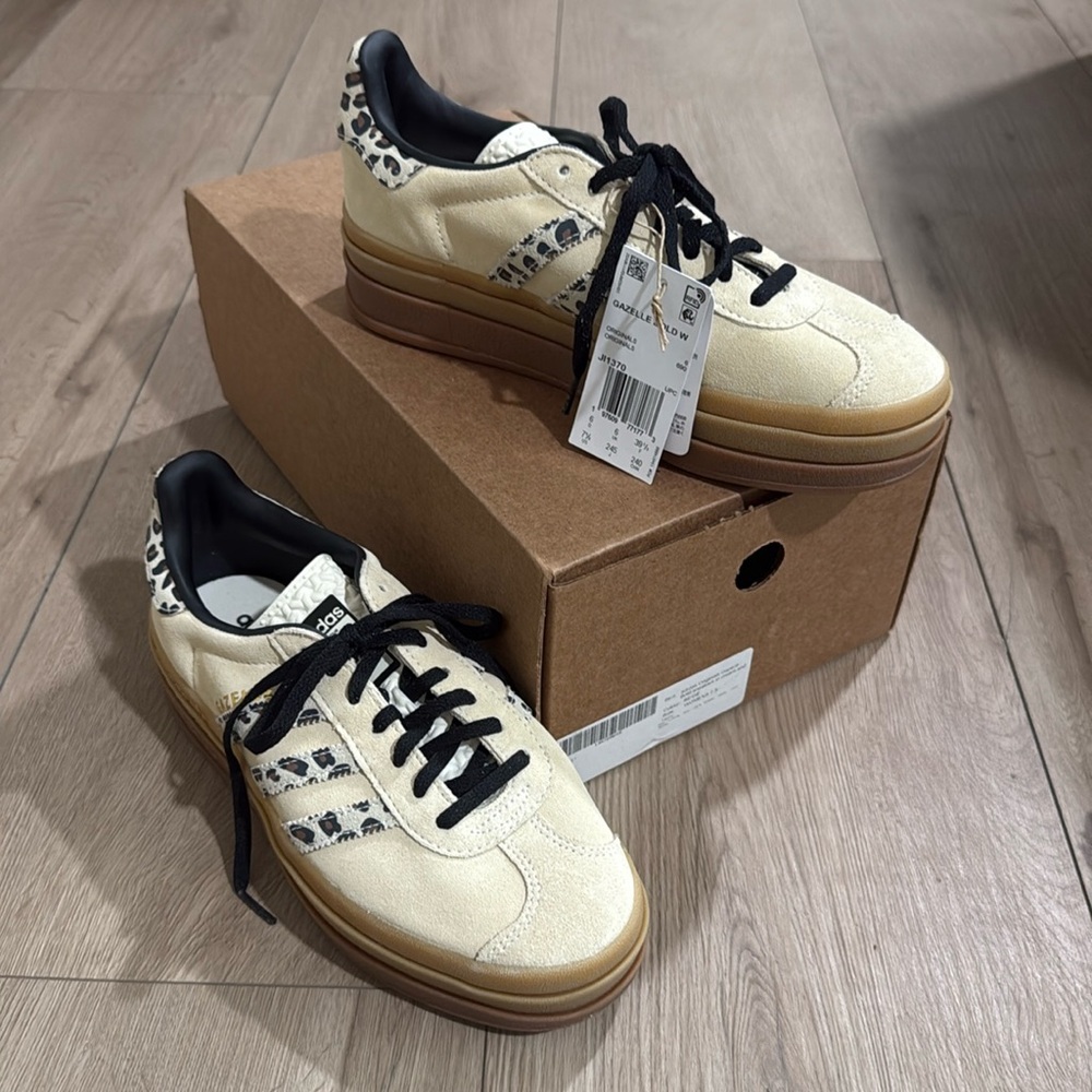 Adidas Gazelle Bold Leopard Print W 7.5 US NWT